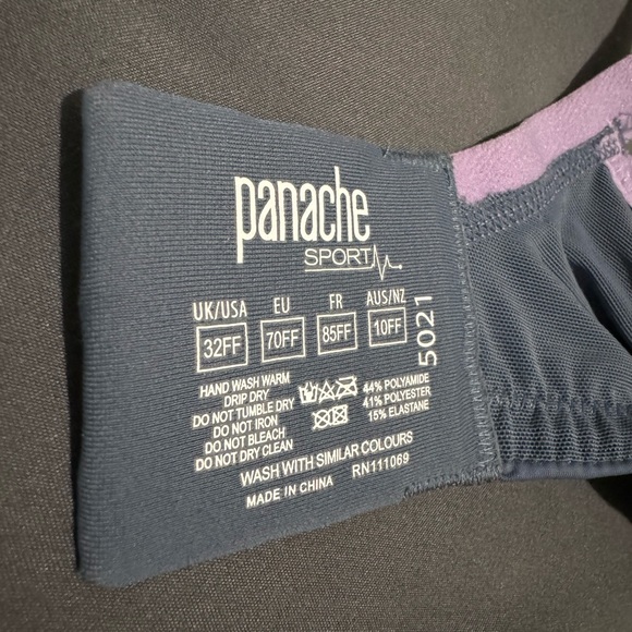 2*Panache underwire sports bra, latte and blue - Picture 3 of 5